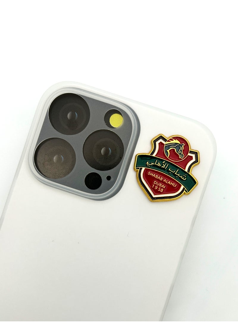 2 قطع من ملصقات معدنية - ملصق نادي الأهلي وملصق نادي شباب الأهلي - معدن عالي الجودة للهواتف المحمولة وأجهزة الكمبيوتر المحمولة وحقائب الظهر والمزيد - Image 3